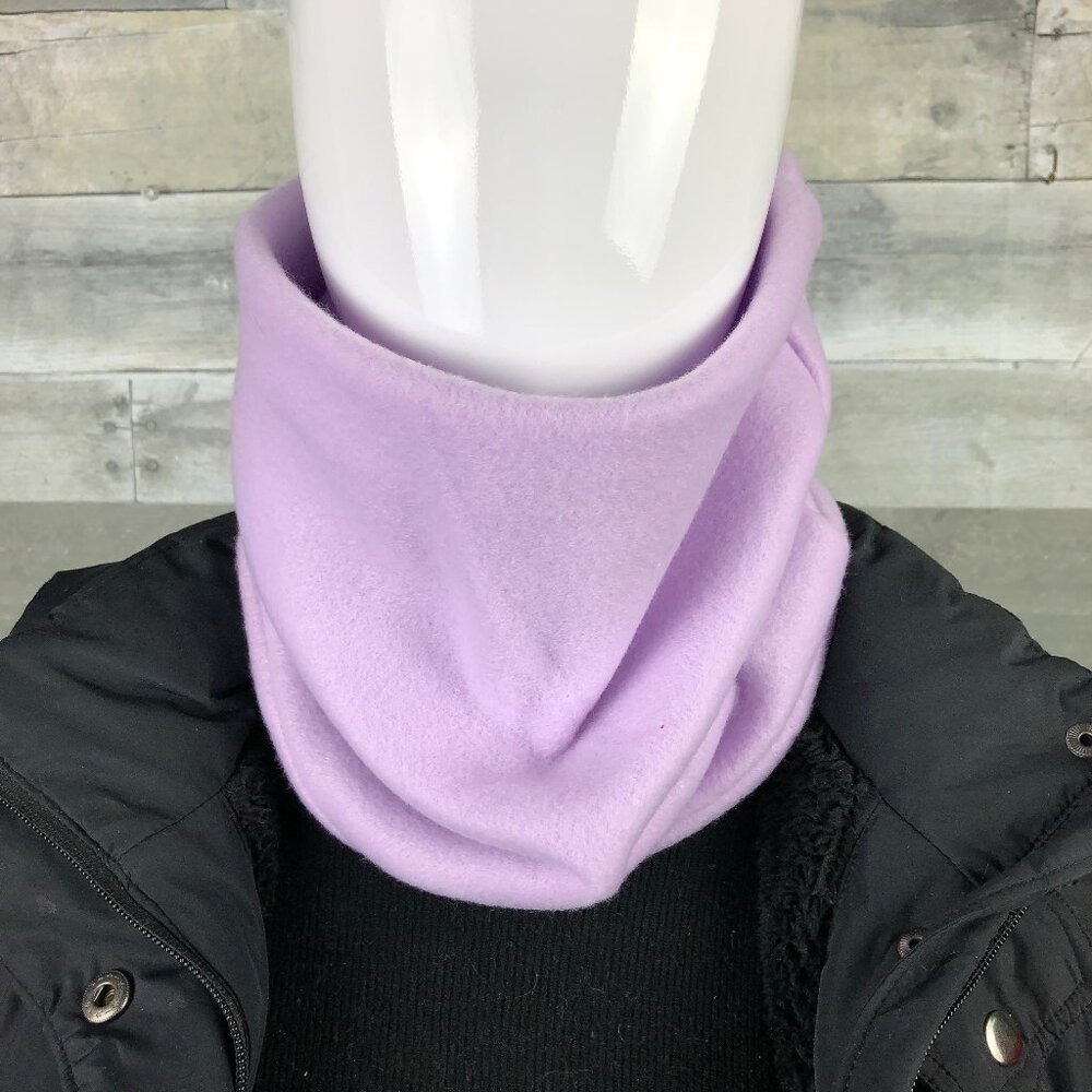 lilac purple neck gaiter neck warmer fleece Scarf Tube Earmuff Gator Cowl Turtle